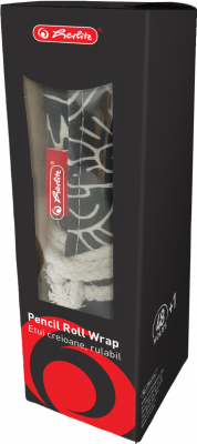 Husa Roll Wrap, pentru creioane, 48 pozitii, culoare negru/alb, Herlitz