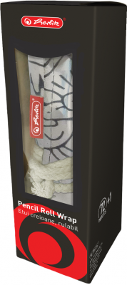 Husa Roll Wrap, pentru creioane, 72 pozitii, culoare alb/negru, Herlitz
