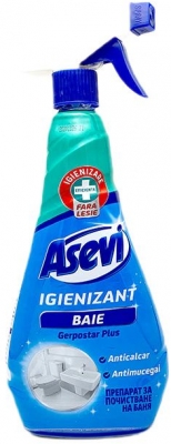 Solutie curatat si igienizat suprafete baie, Gerpostar Plus Asevi, 750ml