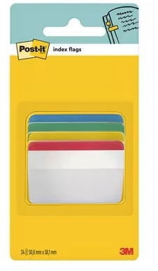 Index autoadeziv durabil 4 culori x 6 file Post-It® 3M