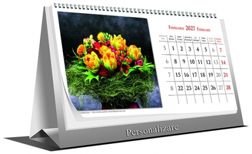 Calendar de birou Bouquets, 21 x 10 cm, 6 file, 2027