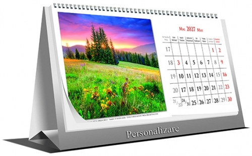 Calendar de birou Landscapes, 21 x 10 cm, 6 file, 2027