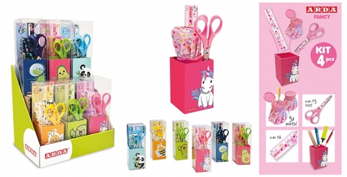 Kit scolar, Fancy, cutie, 6 buc/display, diverse culori, Arda