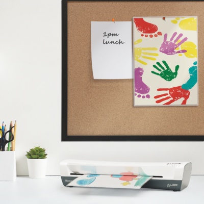 Laminator Leitz iLAM Home, A3, kit folii laminare inclus, alb-gri