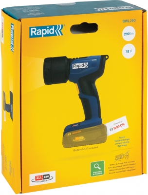 Lanterna LED Rapid BWL 290, 290 lm, 18V P4A, fascicul reglabil, fara baterie, negru-albastru