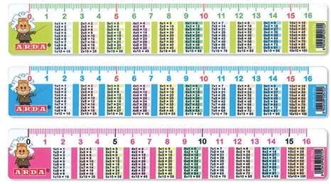 Rigla plastic, 16 cm, matematic, diverse culori, Arda