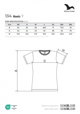 Tricou cu gat rotund, pentru dame, rosu, Malfini