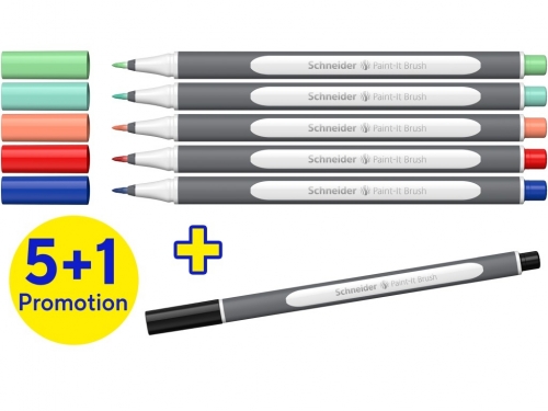 Set marker Schneider cu varf pensula, Paint-It 070, 6 buc/set V2