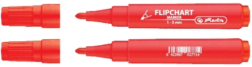 Marker flipchart, permanent, rosu, Herlitz