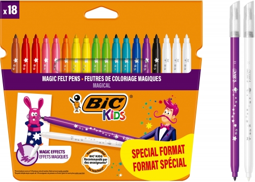 Markere BIC colorate lavabile Colour&Erase, 18 culori/set