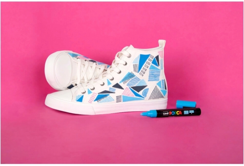 Marker cu vopsea Posca PC-3M, varf 0.9-1.3 mm, culori pastel, 8 culori/set