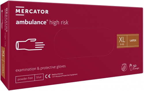 Manusi examinare Ambulance ultra latex, marimea XL, 50 buc/set, Mercator