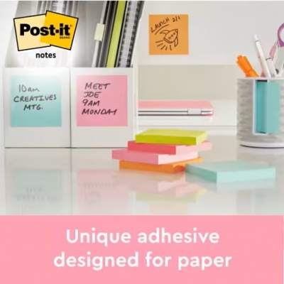 Notite adezive Post-it, Beachside Colour, 76 x 76 mm, 100 file/buc, 6 buc/set, 3M