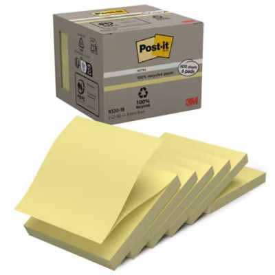 Notite adezive Z-Notes, Post-It, galben Canary, 76 x 76 mm, 100 file/buc, 6 buc/set, 3M