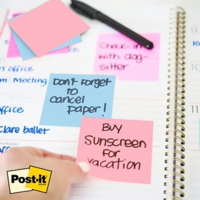 Notite transparente Post-It, portocaliu 73 x 73 mm, 36 file/buc, 3M