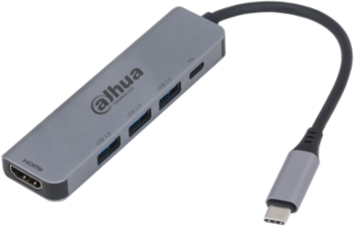 DAHUA 5 IN 1 USB 3.1 TYPE-C TO HDMI Docking station, intrare: USB Type- C, Iesire: 3 x USB 3.0, 1 x HDMI, 1 x PD, Dimensiuni:101.0 mm × 28.0 mm × 10.0 mm, Greutate: 40g.