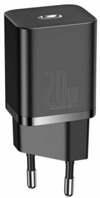 INCARCATOR retea Baseus Super Si, Quick Charge 20W, 1 x USB Type-C 5V/3A max, negru