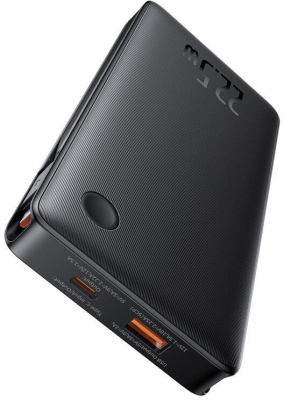 Baterie externa Baseus Airpow lite, 10000mAh, 22.5W, 1 x USB; 1 cablu x USB Type-C, 1 cablu x Iphone Lightning, total 3A, negru