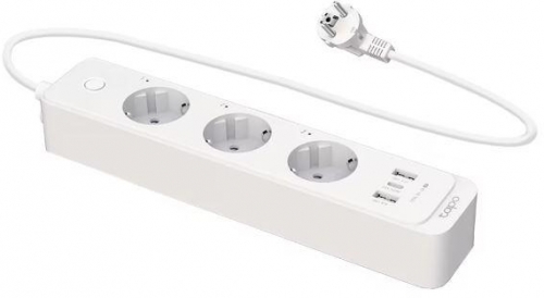 TP-Link  SMART WI-FI SOCKET TAPO P300, Protocol: IEEE 802.11b/g/n, Bluetooth 4.2, 2.4 GHz, Cerințe de sistem, Android 5 sau mai recent, iOS 10 sau mai recent, Dimensiuni: 268*55*40mm, cablu de 1.5m, voltaj maxim: 2300W, 10A, 3 prize, 2 x USB.