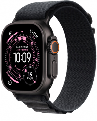 Apple Watch Ultra 3, GPS + Cellular, Carcasa Black Titanium 49mm, Black Alpine Loop - Large