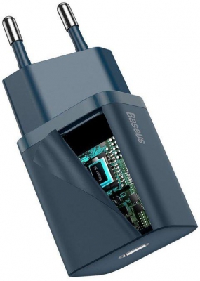 Incarcator retea Baseus Super Si, Quick Charge 20W, 1 x USB Type-C 5V/3A, albastru