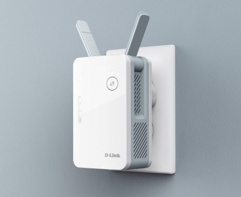 D-Link AX1500 Mesh Range extender E15, Standarde wireless: IEEE 802.11ax/ac/n/g/b/k/v/a/h, IEEE 802.3u/ab, interfata: 1xLAN, 2 x Antene externe, dimensiuni: 105 x 63.5 x 50 mm, greutate: 161g, Dual-band 2x2 Wi-Fi 6, viteza: 1201Mbps (5GHz), 300Mbps (2.4GHz) speeds.