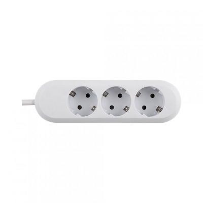 Prelungitor Bachmann SMART 3xCEE7/3, fara intrerupator, lungime cablu 5m, H05VV-F 3G1.5, alb, nedemontabil