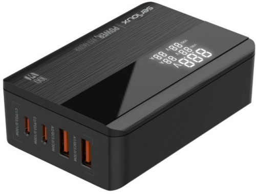 Incarcator retea Serioux 100W GAN Quick Charge, Intrare: 100-240V~ 50/60Hz 2.5A Max , C1 Ieșire: 5V/3A, 9V/3A, 12V/3A, 15V/3A, 20V/5A 100W Max , PPS:3.3-21V/5A, C2 Ieșire: 5V/3A, 9V/3A, 12V/3A, 15V/3A, 20V/5A 100W Max, PPS:3.3-21V/5A, A1 Ieșire: 5V/3A, 9V/3A, 12V/2.5A, 20V/1.5A 30W Max, A2 Ieșire