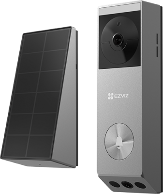 Sonerie video wireless EZVIZ EP3X PRO 1080p, sonerie alimentata cu baterii, comunicare bidirectionala si vedere nocturna, rezistent la intemperii IP65; Stocare interna 32 GB, Lentile duale 2K si 1080P