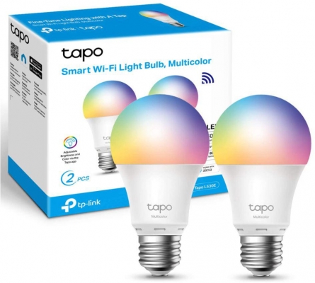 TP-Link Tapo L530E 2 PACK Smart bulb Multicolor Wi-Fi, E27, Wi-Fi Protocol IEEE 802.11b/g/n, Wi-Fi Frequency: 2.4 GHz Wi-Fi, 806 lumeni, 8.7 W, 2,500 K~ 6,500 K, Switching Circles 15,000.