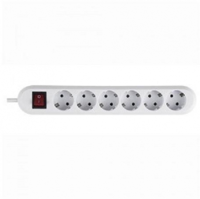 Prelungitor Bachmann SMART 6xCEE7/3 PC, cu intrerupator, lungime cablu 1.5m, H05VV-F 3G1.5, alb, demontabil