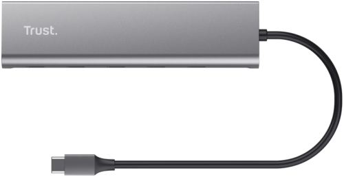 Hub Trust Halyx, 5 porturi USB-C 3.2 gen 1: 1 USB-C 100W PD port / 4 USB-C data ports, USB PD 3.0, gri