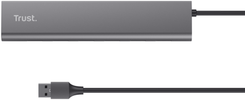 Hub Trust Halyx , 7 porturi USB 3.2 Gen 1, material aluminiu, input USB- C, output USB-A 7, gri