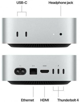 Mac mini: Apple M4 Pro (CPU 14-core, GPU 20-core, Neural Engine 16- core)/64GB/2TB, 10 Gigabit Ethernet