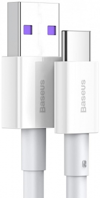 Cablu alimentare si date Baseus Superior, Fast Charging Data Cable pt. smartphone, USB la USB Type-C 66W, 2m, alb