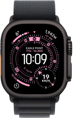 Apple Watch Ultra 3, GPS + Cellular, Carcasa Black Titanium 49mm, Black Alpine Loop - Large