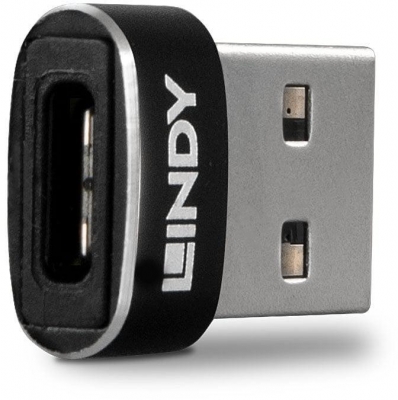 Adaptor Lindy LY-41884, USB 2.0 Type A to Type C, negru