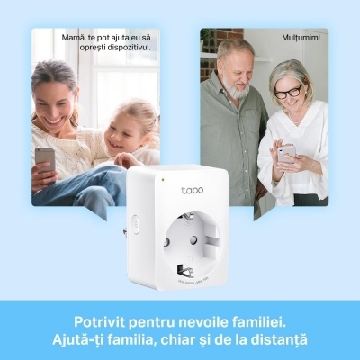 TP-Link MINI SMART WI-FI SOCKET TAPO P110(4-PACK), Protocol: IEEE 802.11b/g/n, Bluetooth 4.2 (doar pentru onboarding), 2.4 GHz, Cerințe de sistem: Android 4.4 sau o versiune mai recentă, iOS 9.0 sau o versiune mai recentă, Cerinte de alimentare: AC 220-240 V~50/60 Hz 10 A.