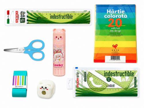 Pachet accesorii scolare pentru desen si lucru manual