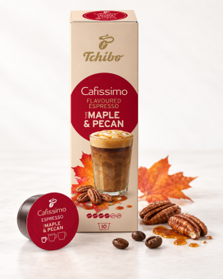 Pachet capsule cafea Tchibo Cafissimo Maple & Caramel Moments, 3 arome, 3 cutii/set