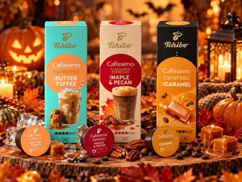 Pachet capsule cafea Tchibo Cafissimo Maple & Caramel Moments, 3 arome, 3 cutii/set