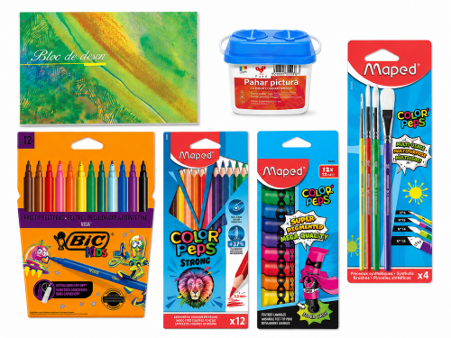 Pachet complet pentru desen, colorat si pictura