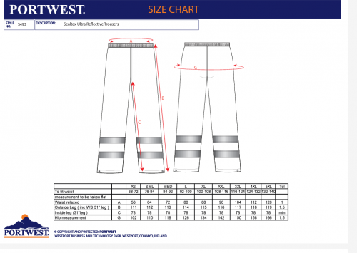 Pantaloni de lucru Hi-Vis holster, portocaliu/negru, regular, PW3, Portwest