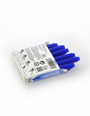 Set cu 6 patroane de cerneala termosensibila, albastru, pentru stilou termosensibil Office Box