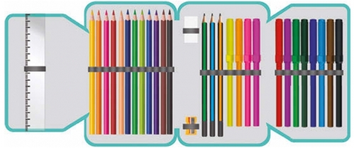 Penar echipat S-Cool, 1 fermoar, 2 extensii, 32 piese, Paradise