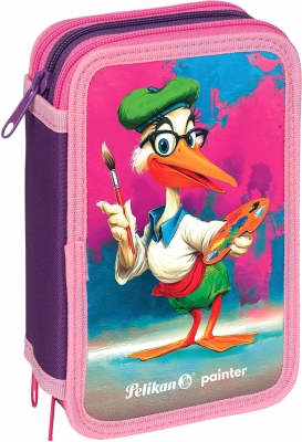 Penar echipat 43 piese, 3 fermoare, Pelikan, motiv Mascotte, diverse modele