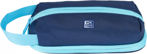 Penar Oxford Bicolor, tip etui dreptunghiular, albastru inchis