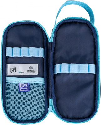 Penar Oxford Bicolor, tip etui dreptunghiular, albastru inchis