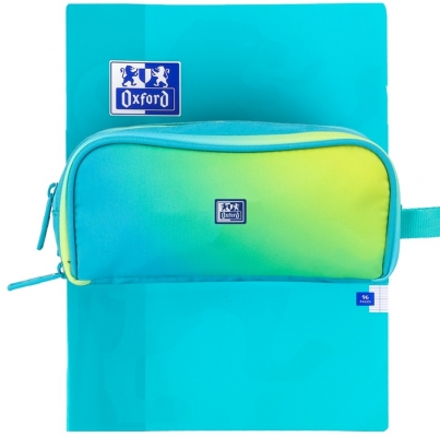 Penar Oxford Gradient, tip etui dreptunghiular, galben/verde turcoaz