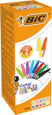 Pix BIC, Cristal Large 1.6 mm Multicolour, 20 buc, 10 culori
